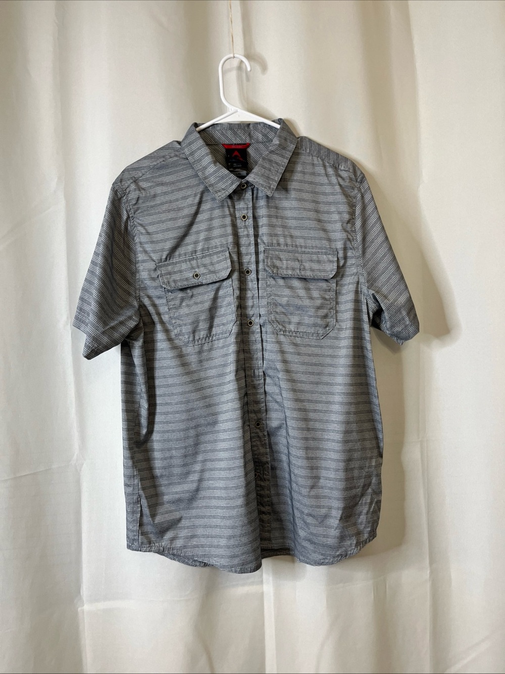 Gerry Weber Gray Striped Short Sleeve Button-Down Shirt